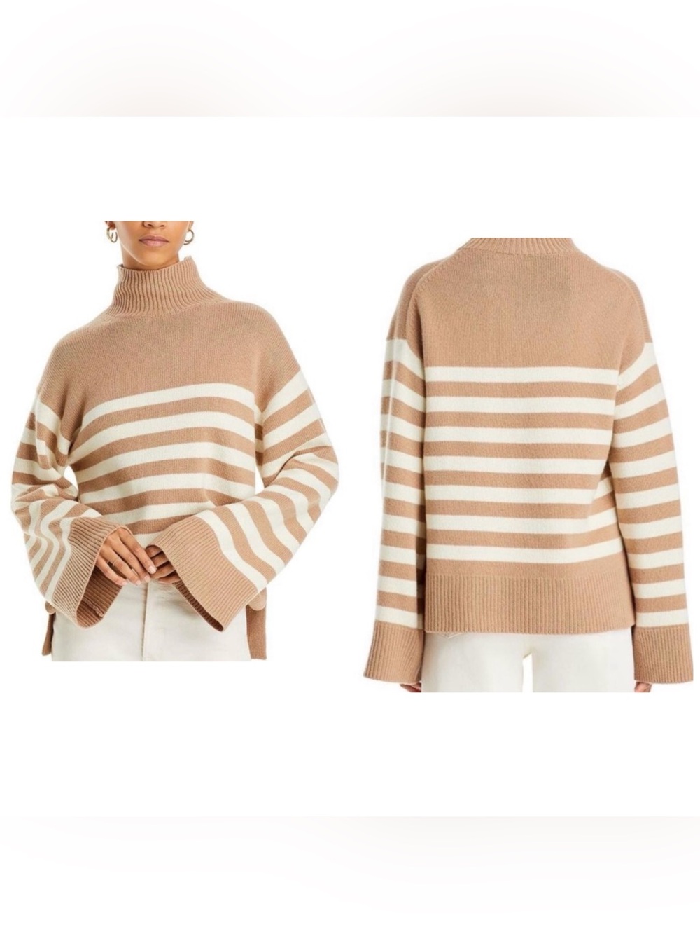 Theory  Striped Oversized Cowl neck SweaterSize Small